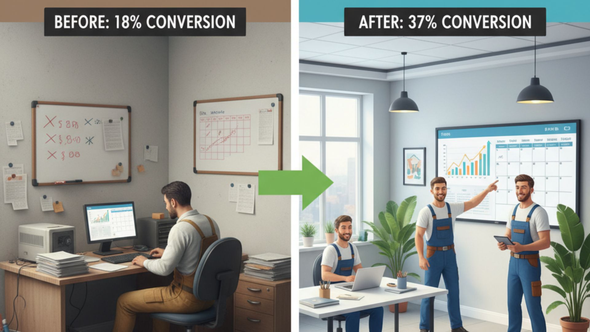 US roofing company increased conversions from 18% to 37% after switching to a human-sounding AI answering service that books calls 24/7.